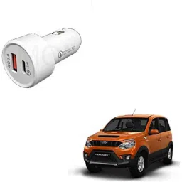 Kozdiko 3A 18W Plastic Fast Charging Mini Car Charger with Dual Output for Mahindra NuvoSport-picture-5