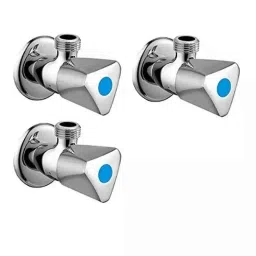 Fastgear Triangle Stainless Steel &a; Brass Silver Chrome Finish Angle Valve, FG989 (Pack of 3)-image-15