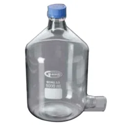 Glassco 1000ml Boro 3.3 Glass White Printing Aspirator Bottle with Gl 45 Cap &a; Socket, 280.202.07-1