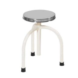 11 Enterprises 2-2.5ft Silver &a; White Round 3 leg Revolving Round Stool-11