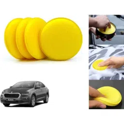 Auto Pearl Polyurethane Beige Washing &a; Waxing Polish Foam Sponge for Slavia (Pack of 4)-picture-13