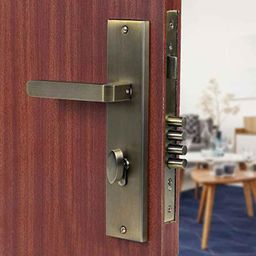 Voltizi 10 inch Stainless Steel 304 Antique Brass Finish Cylindrical Plate Mortise Door Lock Handle Set, LB303-image-65