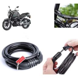Auto Pearl PVC &a; Plastic Black Combination Cable Lock for FZ-S Fi Version 3.0 BS6-27