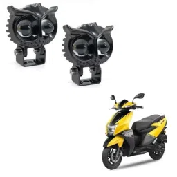 Kozdiko 2 Pcs Yellow &a; White Owl Eye Shape LED Amber Fog Light Set for TVS NTORQ 125-picture-39