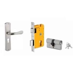 Dorset HL Series Lily 70mm Stainless Steel Patina Finish Door Handle Lock Set with Both Side Key Cylinder (Pack of 4)-picture-31
