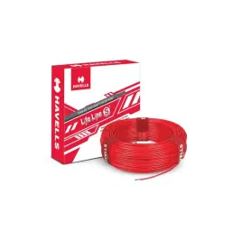Havells Life Line 0.75 Sqmm Red Single Core FR PVC Copper Insulated Flexible Cable, WHFFCNRA1X75, Length: 90 m-image-84