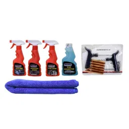 Indopower Ff631 Car Shampoo, Leather Shiner Spray, Dashboard Shiner Spray, Tyre Shiner Spray, 1Pc Car Cloth, Tubeless Smart Panchar Kit, AHh633-image-75