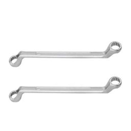 Kendo 20x22 inch Chrome Vanadium Steel Silver Double Ended Ring Spanner, SR-08 (Pack of 5)-image-3