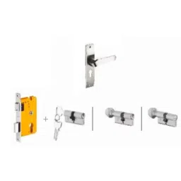 Dorset Hale HL HALE 190mm Zinc PT Finish Lock Set with Knob &a; 70mm Key Cylinder (Pack of 4)-image-31