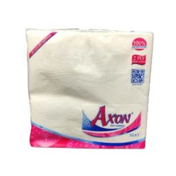 Axon Silky 50 Pcs 33x33cm 2 Ply Tissue Paper Napkin Packet, ASILW-4 (Pack of 4)-2