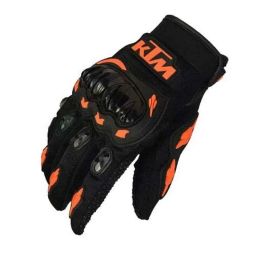 AllExtreme Black &a; Orange Medium Rider Safety Motosports Polyester Riding Gloves with Hard Knuckles-picture-29