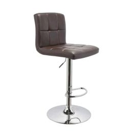 Chair Garage PU Leatherette Chocolate Brown Adjustable Height Bar Stool, CG06 (Pack of 2)-image-72