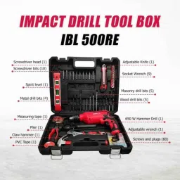 iBELL 13mm 650W 2800rpm Copper Motor Hammer Drill Kit with 101 Pcs Home Essential Accessories, IBL 500RE image 3