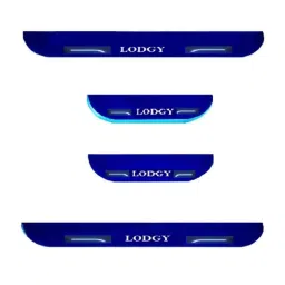 Car Accessories Hub 4 Pcs Acrylic Black Sill Scuff Plate Set with Blue LED for Renault Lodgy All Model-image-96