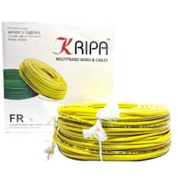 KRIPA 1.5 Sqmm Single Core Yellow FR PVC Insulated CCR Copper Wire for Domestic &a; Industrial Purpose, Length: 36 m-image-63