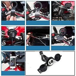 AOW Motorcycle Bike Mobile Phone USB Charger Power Adapter 12v Waterproof Universal for All Bikes &a; Scooters-10