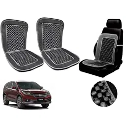 Auto Pearl PU, Velvet &a; Wooden Beads Grey Rectangular Seat Cushion for Mercedes Benz CR-V (Pack of 2 )-image-28