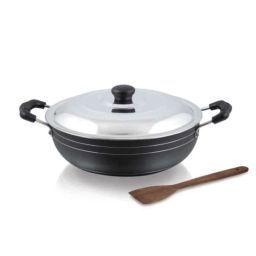 Atalso 3.25 Litre Aluminium Round Non Stick Deep Kadhai with Stainless Steel Lid, AG99009 (Pack of 5)-image-41