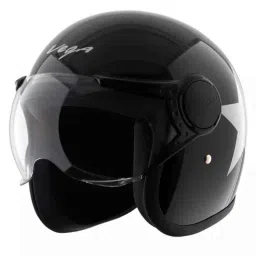 Vega Star ABS Black Silver Open Face Helmet, Size: Medium-picture-18