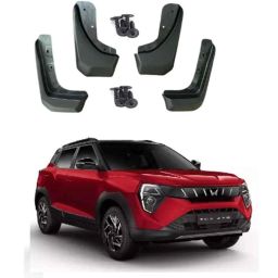 SureStrive 4 Pcs PVC Cup Type Front &a; Rear Mud Flap Set for Mahindra XUV 3XO Onwards 2024 Model-39