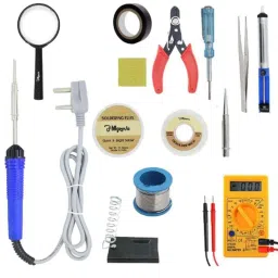 Hillgrove HGCM423M1 25W Flat Tip Mobile Soldering Iron Equipment Tool Kit &a; Digital Multimeter Combo, HGCM722-1