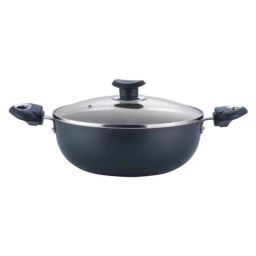 Vinod Zest Marbilo 4.1 Litre Induction Friendly Deep Kadhai with Lid, ZMDK260 (Pack of 5)-picture-0