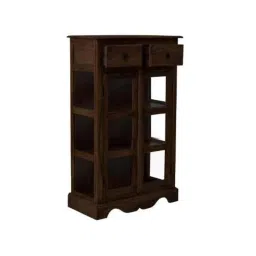 Angel Furniture 35x75x120cm Walnut Glossy Finish Solid Wood Kitchen Crockery Cabinet, AF-173W-image-67