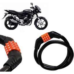 Auto Pearl Black &a; Orange 4 Digit Anti-Theft Combination Number Lock for Pulsar 180 DTS-i-picture-37