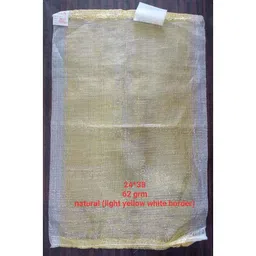 Singhal 24x38 inch Natural Light Yellow White Border Polypropylene Leno Mesh Storage Bag with Drawstring for Vegetable, Laundry Bag &a; Firewood (Pack of 5)-picture-34