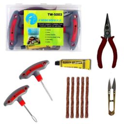 Tirewell TW-5002 6-in-1 Universal Tubeless Tire Puncture Repair Kit with Storage Box, Emergency Flat Tire Repair Patch Tool Box for Car, Bike, SUV, &a; Motorcycle-11