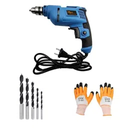 Hillgrove HGCM145 500W 2800rpm 10 mm Drill Machine with Gloves &a; 5Pcs Wood Drill Bit Set-8