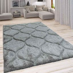 Carpetify 3x5ft Grey Modern Geometric 3D Textured Thick &a; Soft Shaggy Fur Rug Carpet, 0928Z2TLEEV-picture-4