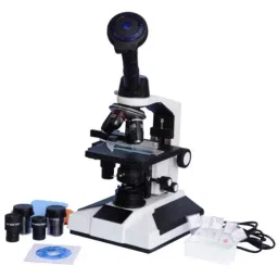 ESAW 40x-1500x Monocular Compound Microscope with Semi Plan Achro Objectives, 3MP CMOS Camera &a; Kit, MM-SP50SB3.0MP-2