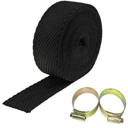 AOW Silencer Wrap Bike Exhaust Heat Shield for Royal Enfield Thunder Bird 350, (Black) Length-5 Metre-12