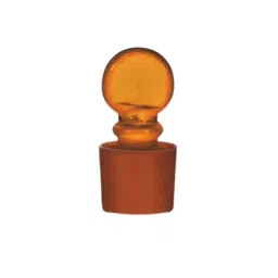 ABGIL Borosilicate Glass Amber Penny Head Solid Stopper, Joint: B-24, ABG842-17