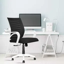 Rose Elite 53x53x109cm Mesh White &a; Black Medium Back Ergonomic Chair-image-38