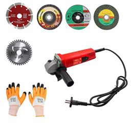 Hillgrove HGCM20M1 11000rpm Angle Grinder with Gloves &a; 5 Pcs 100mm Cutting Wheel Set-18