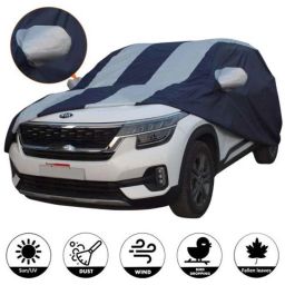 AllExtreme K7005 Blue &a; Silver Custom Fit Car Body Cover with Mirror Pocket for Kia Seltos-picture-12