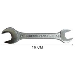 B K Jagan &a; Co 16x17mm Chrome Vanadium Steel Matt Finish Double Open End Spanner image 2