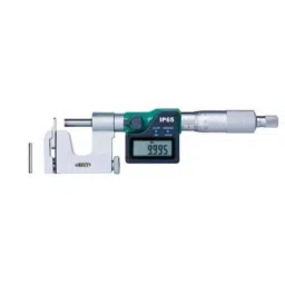 Insize Digital Spherical Anvil Tube Micrometer, Spherical Anvil, Flat Spindle TIP, Range: 0-25 mm/0-1 inch, 3562-25A-39