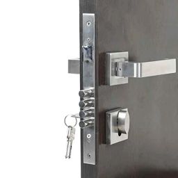 Handle Waala Rose Lumbretta-R-BSK 60mm Stainless Steel Silver One Side Key Mortise Door Lock Set-image-40