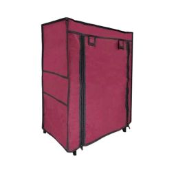 Philoshop 5 Shelves Metal Maroon Modular Shoe Rack with Non Woven Cover-13