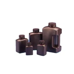 Tarsons 12 Pcs 500ml HDPE Amber Rectangular Bottle Set, 583440-11