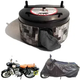 Bike Blazer Gun Metal Black Nylon Taffeta Universal Size Semi-Automatic Bike Body Cover for Royal Enfield Thunderbird 350 &a; Bullet Trials 500-27