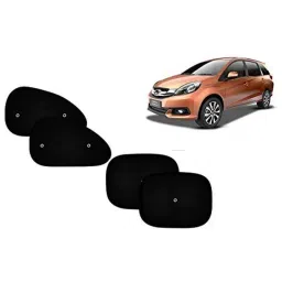 Auto Pearl 4 Pcs PVC &a; Mesh Black Window Side Sun Shade Set for Honda Mobilio-picture-2