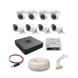Prama 2MP 4 Dome 4 Bullet Camera with 8 Channel DVR Camera Kit-30