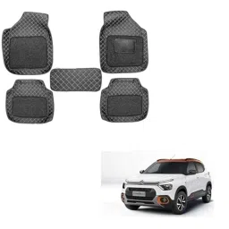Kozdiko 5 Pcs Waterproof &a; Luxury 7D Black Leatherette Car Floor Mat Set for Citroen C3-picture-43
