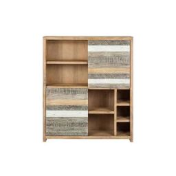 The Attic 120x40x140cm Mango Wood Distress Grey &a; White York Bookshelf, KL-1849-12