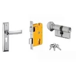 Dorset HL Series Quadra 70mm Stainless Steel Silver Chrome Finish Door Handle Lock Set with Knob &a; Key (Pack of 2)-picture-12