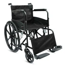 Arcatron Mobility 100kg Mild Steel Powder Coated Black Foldable Wheelchair with X-Frame, FSS101-picture-17